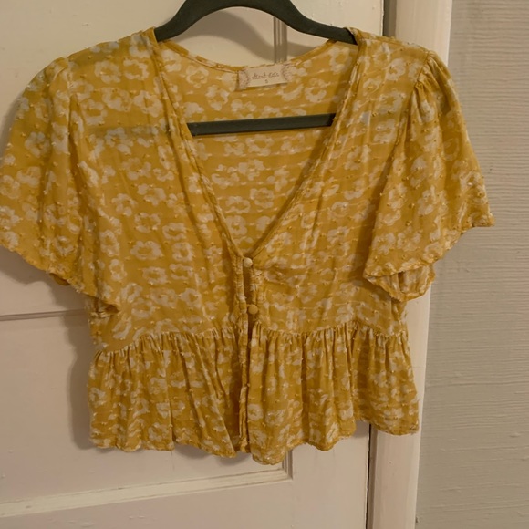 Altard State Yellow and White Blouse Small - Picture 2 of 5